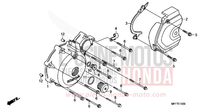 LEFT CRANKCASE COVER for TRANSALP ABS SHASTA WHITE (NH138) from 2011